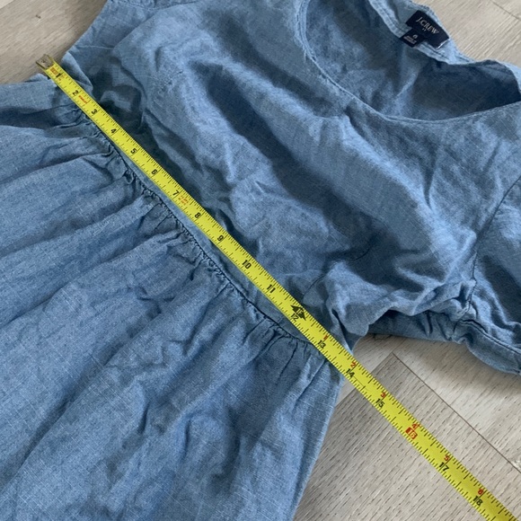 J. Crew Tiered Chambray Dress size 6 casual midi puffy dress nautical beach - Picture 8 of 12